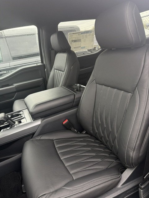 Black leather seats with diamond stitching