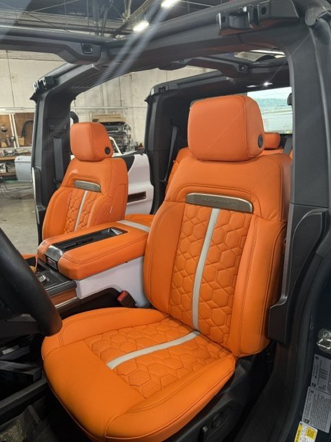 Orange diamond, grey racing stripes